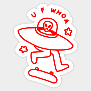 U F WHOA Sticker